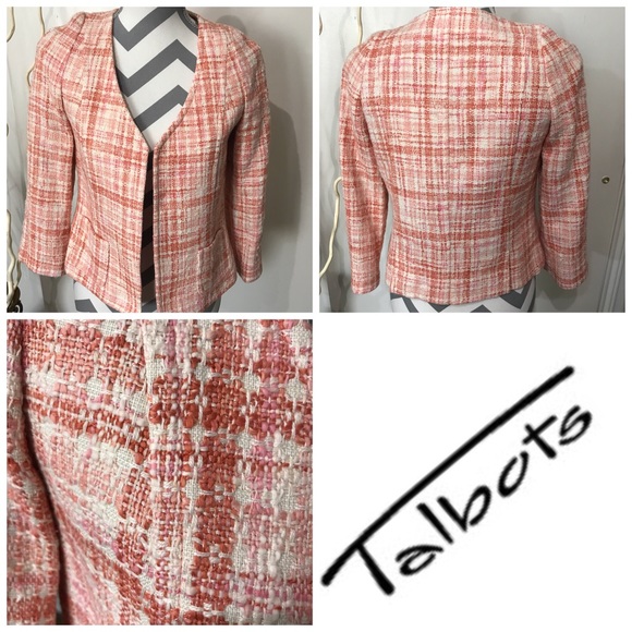 Talbots Jackets & Blazers - Talbots Tweeted apricot and pink jacket size 2